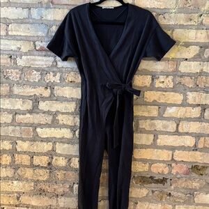 Pull & Bear Black Wrap Jumpsuit